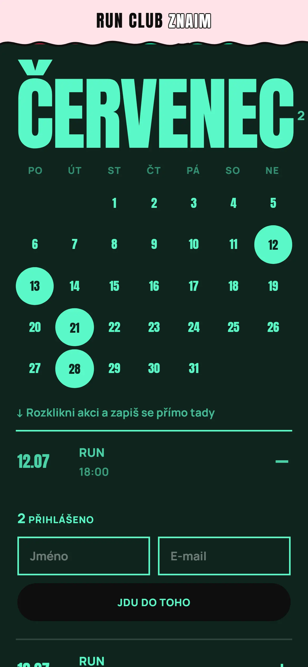 Run Club Znaim na mobilu